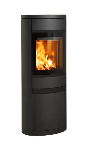 Svart oval vedspis Scan 68-13