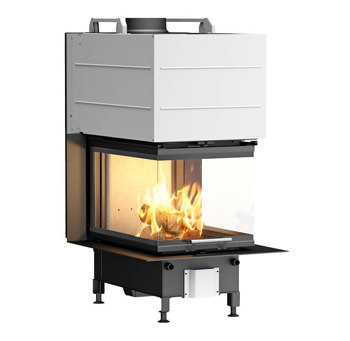 Avlång spisinsats Scan 5005 FRL med glas på tre sidor och lyftdörr